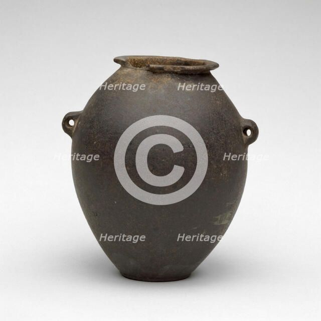 Vessel with Lug Handles, Egypt, Predynastic Period-Old Kingdom (about 4000-2250 BCE). Creator: Unknown.