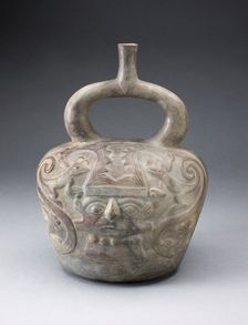 Vessel with Sculpted Head Formed by Two Masks, 100 B.C/A.D. 500. Creator: Unknown