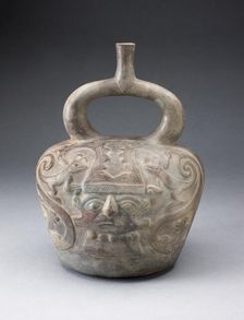 Vessel with Sculpted Head Formed by Two Masks, 100 B.C/A.D. 500. Creator: Unknown