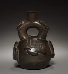 Vessel with Stirrup Spout, 500-200 BC. Creator: Unknown