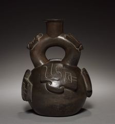 Vessel with Stirrup Spout, 500-200 BC. Creator: Unknown