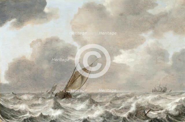 Vessels in a Moderate Breeze, c1629. Creator: Jan Porcellis.