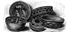 Vessels of japanned earthenware from Brazil, c1890