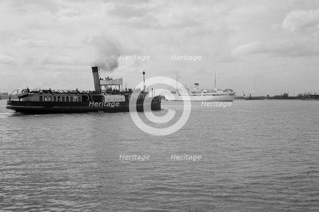 Vessels on the River Thames at Gravesend, Kent, c1945-c1965. Artist: SW Rawlings