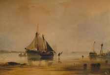 Vessels on Shore near Southampton c1831, (1935). Artist: Anthony Vandyke Copley Fielding