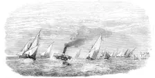 Vessels passing the bar at the Rosetta Mouth of the Nile, 1854. Creator: Unknown