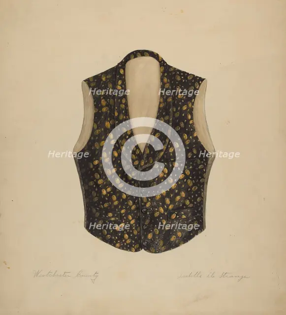 Vest, 1935/1942. Creator: Isabelle De Strange.