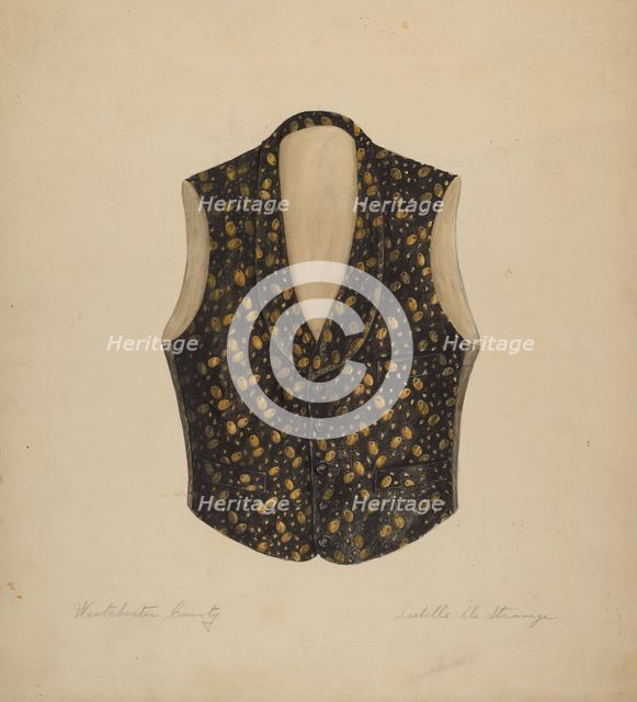 Vest, 1935/1942. Creator: Isabelle De Strange.