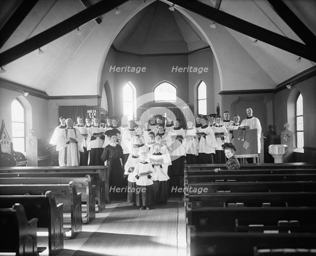 Vested choir, St. Mary's Mission, Detroit, Mich., between 1900 and 1910. Creator: William H. Jackson.