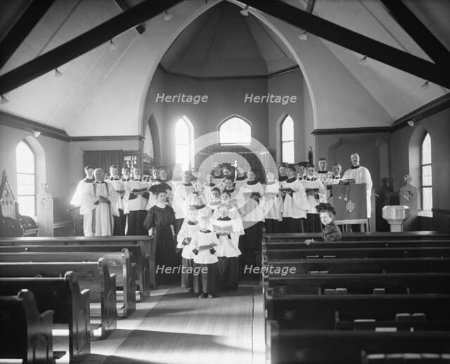 Vested choir, St. Mary's Mission, Detroit, Mich., between 1900 and 1910. Creator: William H. Jackson.