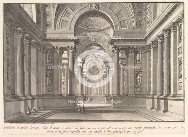 Vestibule of an ancient temple . . . (Vestibolo d'antico Tempio . . .), ca. 1743-50. Creator: Giovanni Battista Piranesi.