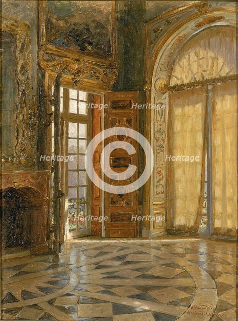 Vestibule Corner ''Schleissheim," Prince Regent Luitpold's Palace, 1880. Creator: Herman Hartwich.