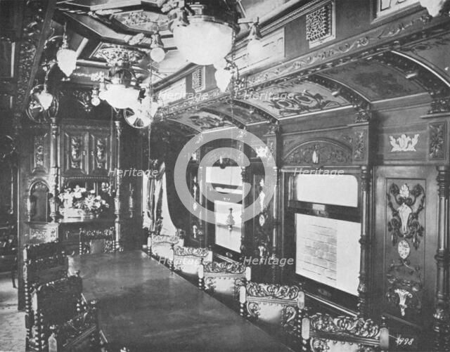 'Vestibule Dining Car on the Rio-Sao Paulo Night Express of the Central Railway of Brazil', 1914. Artist: Unknown.