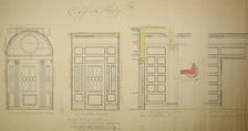 Vestibule Doors, Bryan Lathrop House, Chicago, Illinois, Shop Drawing, 1892. Creator: McKim, Mead and White