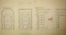 Vestibule Doors, Bryan Lathrop House, Chicago, Illinois, Shop Drawing, 1892. Creator: McKim, Mead and White