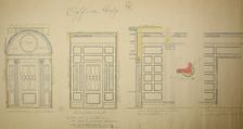 Vestibule Doors, Bryan Lathrop House, Chicago, Illinois, Shop Drawing, 1892. Creator: McKim, Mead and White