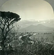 Vesuvius and Beautiful Naples from Posilipo Heights, Italy c1930s. Creator: Unknown