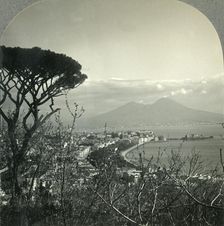 Vesuvius and Beautiful Naples from Posilipo Heights, Italy c1930s. Creator: Unknown