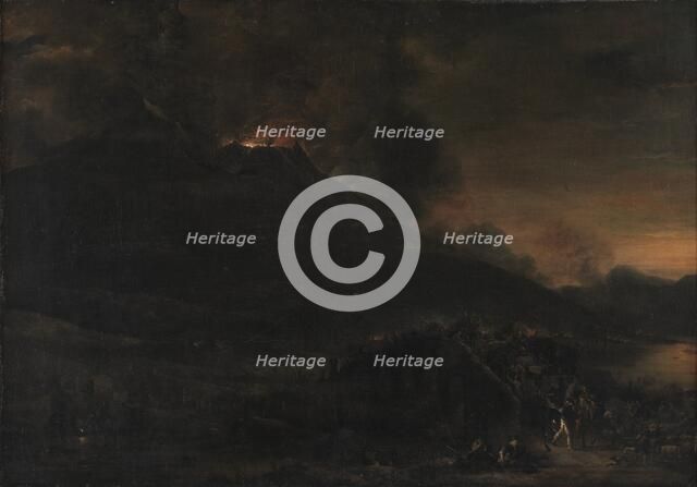 Vesuvius Erupting at Nightfall, 1625-1652. Creator: Jan Asselijin.