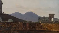 Vesuvius Seen from St January Bridge, Naples. Creator: Gustaf Soderberg