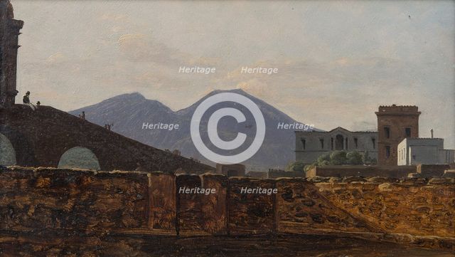 Vesuvius Seen from St January Bridge, Naples. Creator: Gustaf Soderberg.