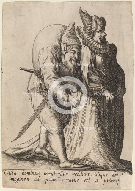 Vitia hominem monstrosum..., 1597. Creator: Robert Boissard.