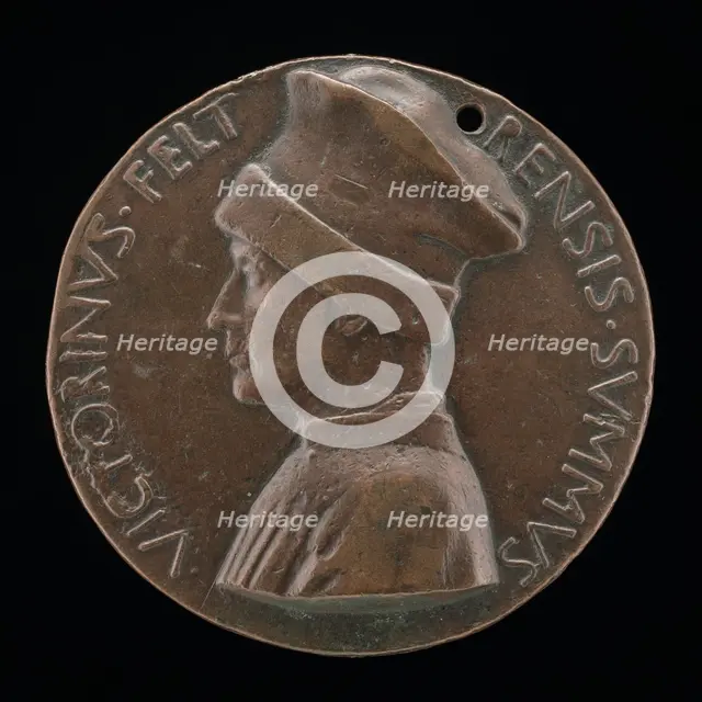 Vittorino de' Rambaldoni da Feltre, 1379-1446, Humanist [obverse], c. 1446. Creator: Pisanello.