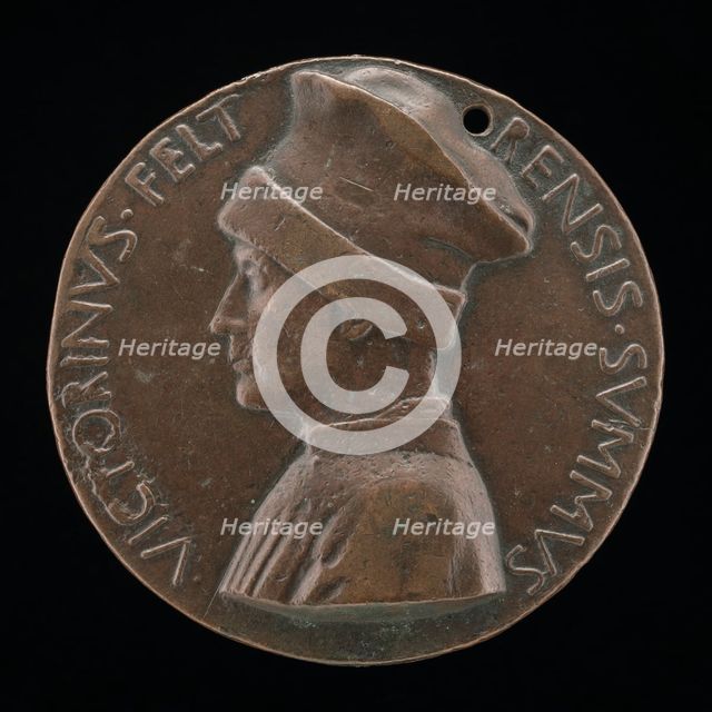 Vittorino de' Rambaldoni da Feltre, 1379-1446, Humanist [obverse], c. 1446. Creator: Pisanello.