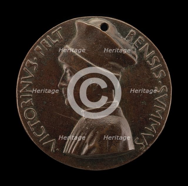 Vittorino de' Rambaldoni da Feltre, 1379-1446, Humanist [obverse], c. 1446. Creator: Pisanello.