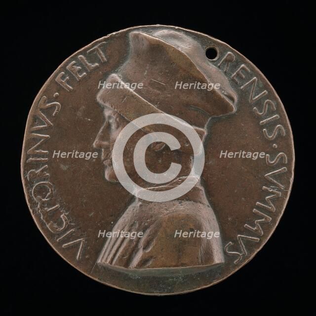 Vittorino de' Rambaldoni da Feltre, 1379-1446, Humanist [obverse], c. 1446. Creator: Pisanello.