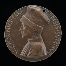 Vittorino de Rambaldoni da Feltre, 1379-1446, Humanist [obverse], c. 1446. Creator: Pisanello