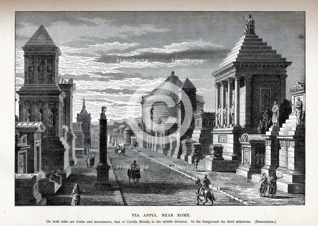 Via Appia Near Rome (Reconstruction), 1882. Artist: Anonymous  
