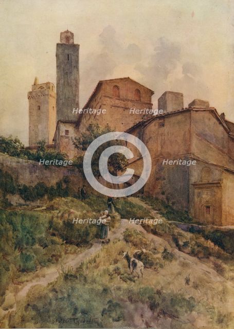 'Via Capassi, San Gimignano', c1900 (1913). Artist: Walter Frederick Roofe Tyndale.