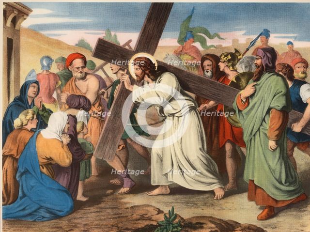 Via Crucis. Eighth station. Jesus speaks to the daughters of Jerusalem. Drawing by Pascual. Barsa…