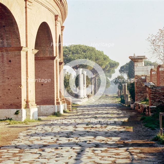 Via Decumanus, Ostia Antica, Port of Rome, Italy, c2nd-3rd century, (c20th century).  Artist: CM Dixon.