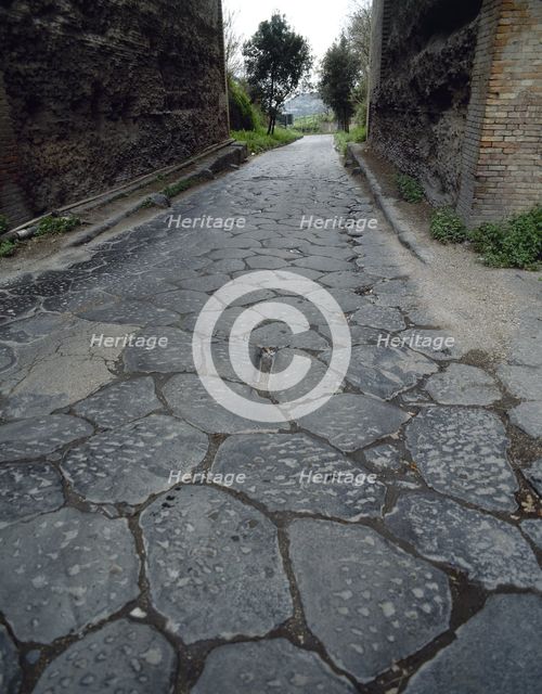 Via Domiziana (Domitiana), Cumae, Italy, 1999. Creator: LTL.