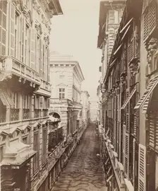 Via Garibaldi, Genoa, mid-late 19th century. Creator: Alfredo Noack