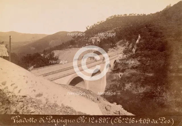 Viadotto di Papigno chilometro 12 + 897 (chilometro 216 + 409 da Pescara), October 1883. Creator: Achille Mauri.