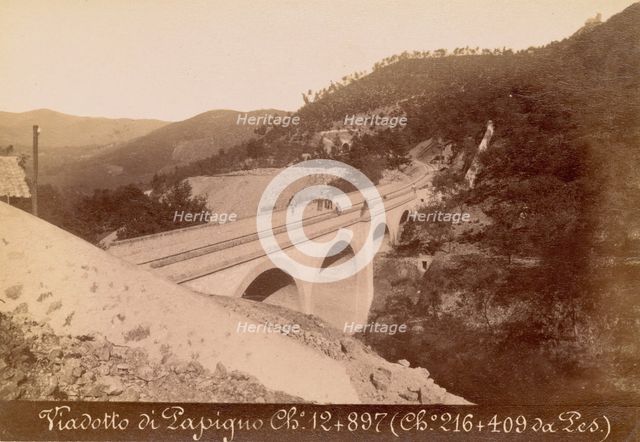 Viadotto di Papigno chilometro 12 + 897 (chilometro 216 + 409 da Pescara), October 1883. Creator: Achille Mauri.