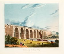 Viaduct across the Sankey Valley, Warrington, Cheshire, February 1831. Creator: Thomas Talbot Bury