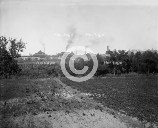 Viaduct and bottle works, Streator, Ill., 1901 Oct 11. Creator: Unknown.