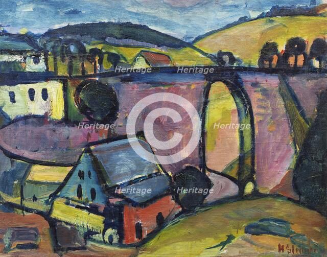 Viaduct near Monschau, 1912. Creator: Stenner, Hermann (1891-1914).