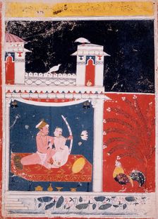 Vibhasa Ragini, Fourth Wife of Megha Raga, Folio from a Ragamala..., between c1660 and c1675. Creator: Unknown