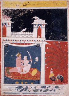 Vibhasa Ragini, Fourth Wife of Megha Raga, Folio from a Ragamala..., between c1660 and c1675. Creator: Unknown