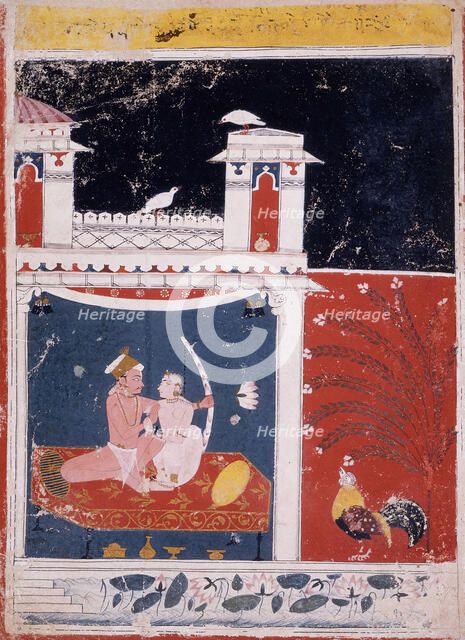 Vibhasa Ragini, Fourth Wife of Megha Raga, Folio from a Ragamala..., between c1660 and c1675. Creator: Unknown.