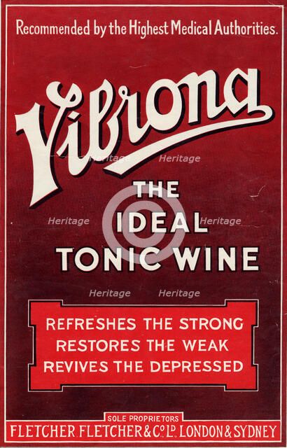 Vibronia Tonic Wine, 1930s. Artist: Unknown