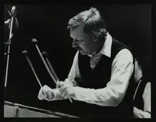 Vibraphonist Gary Burton playing at the Forum Theatre, Hatfield, Hertfordshire, 29 November 1980. Creator: Denis Williams