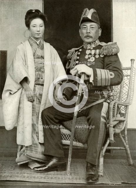 'Vice-Admiral Kamimura and His Daughter Hoshiko', 1910. Creator: Herbert Ponting.