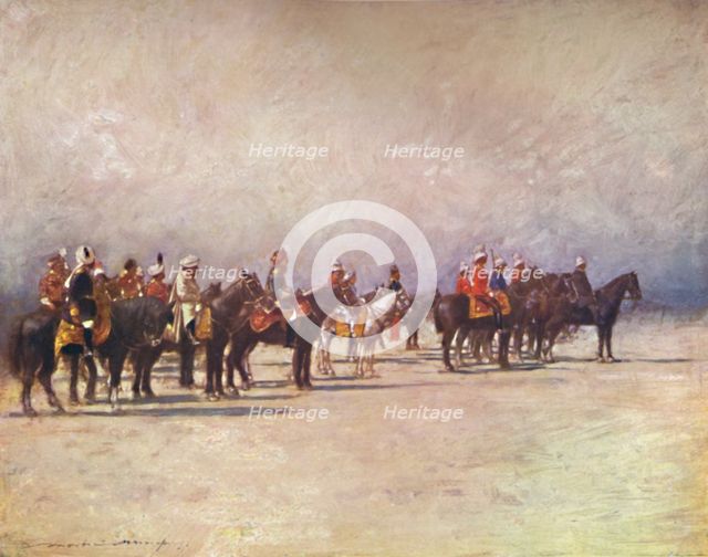 'Viceroy reviewing the Troops', 1903. Artist: Mortimer L Menpes.