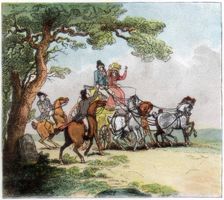 Vicissitudes of the road in 1787, the highwayman, Lord Barrymore stopped 1890